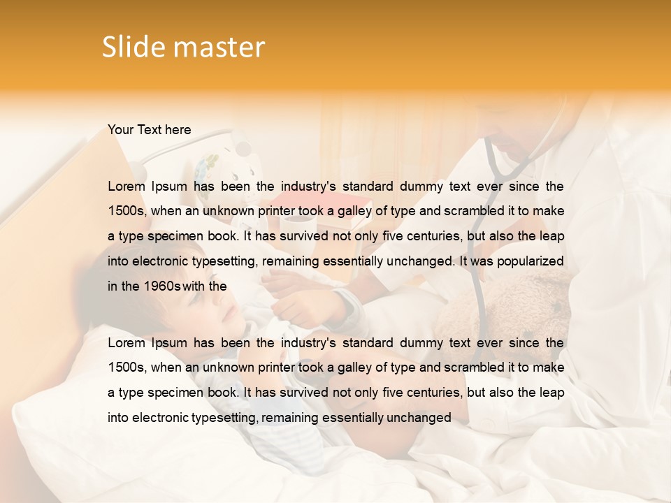 A Young Boy Laying In A Bed With A Doctor Next To Him PowerPoint Template