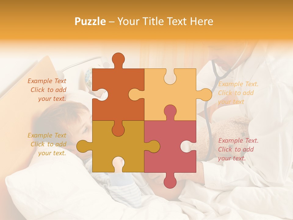 A Young Boy Laying In A Bed With A Doctor Next To Him PowerPoint Template