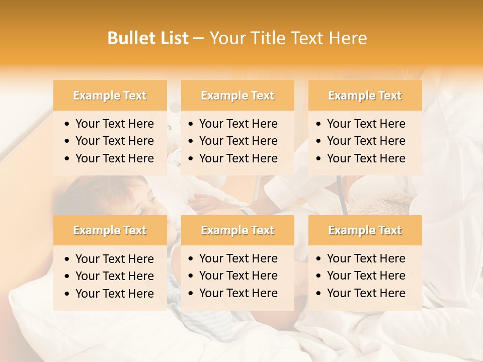 A Young Boy Laying In A Bed With A Doctor Next To Him PowerPoint Template