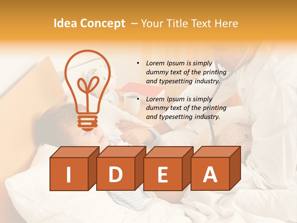 A Young Boy Laying In A Bed With A Doctor Next To Him PowerPoint Template