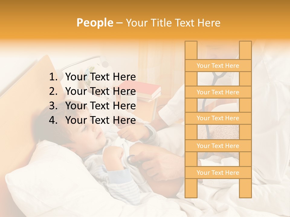 A Young Boy Laying In A Bed With A Doctor Next To Him PowerPoint Template