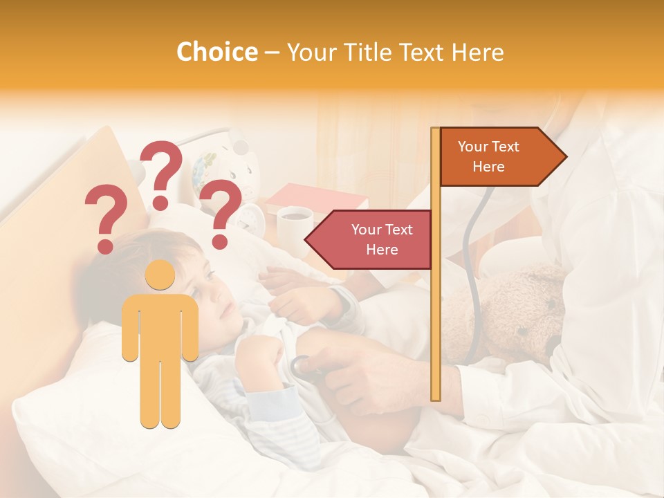 A Young Boy Laying In A Bed With A Doctor Next To Him PowerPoint Template