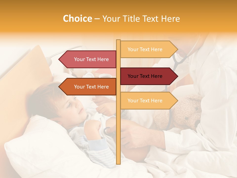 A Young Boy Laying In A Bed With A Doctor Next To Him PowerPoint Template
