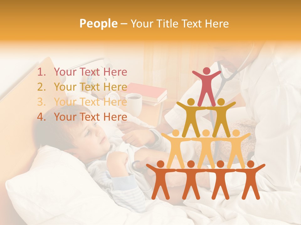 A Young Boy Laying In A Bed With A Doctor Next To Him PowerPoint Template