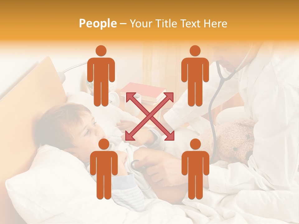 A Young Boy Laying In A Bed With A Doctor Next To Him PowerPoint Template