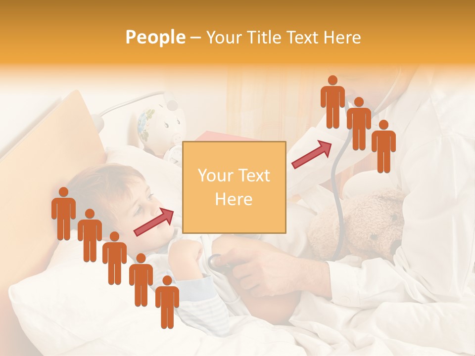 A Young Boy Laying In A Bed With A Doctor Next To Him PowerPoint Template