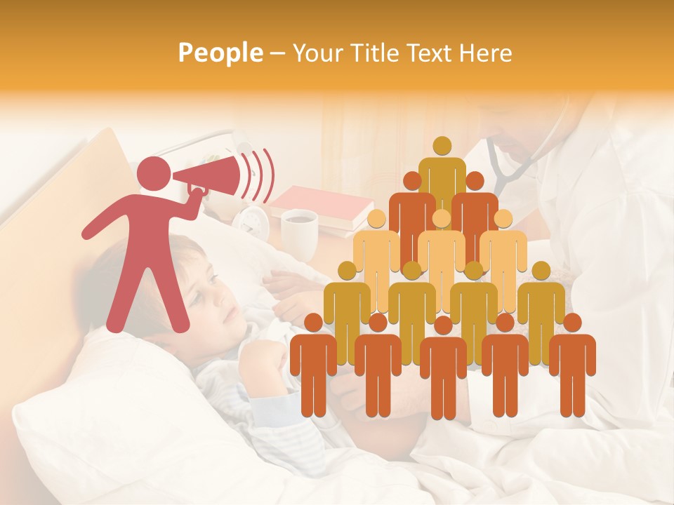 A Young Boy Laying In A Bed With A Doctor Next To Him PowerPoint Template