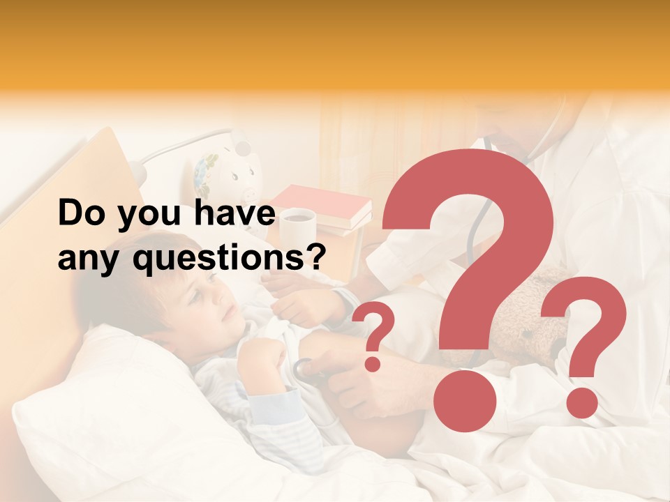 A Young Boy Laying In A Bed With A Doctor Next To Him PowerPoint Template