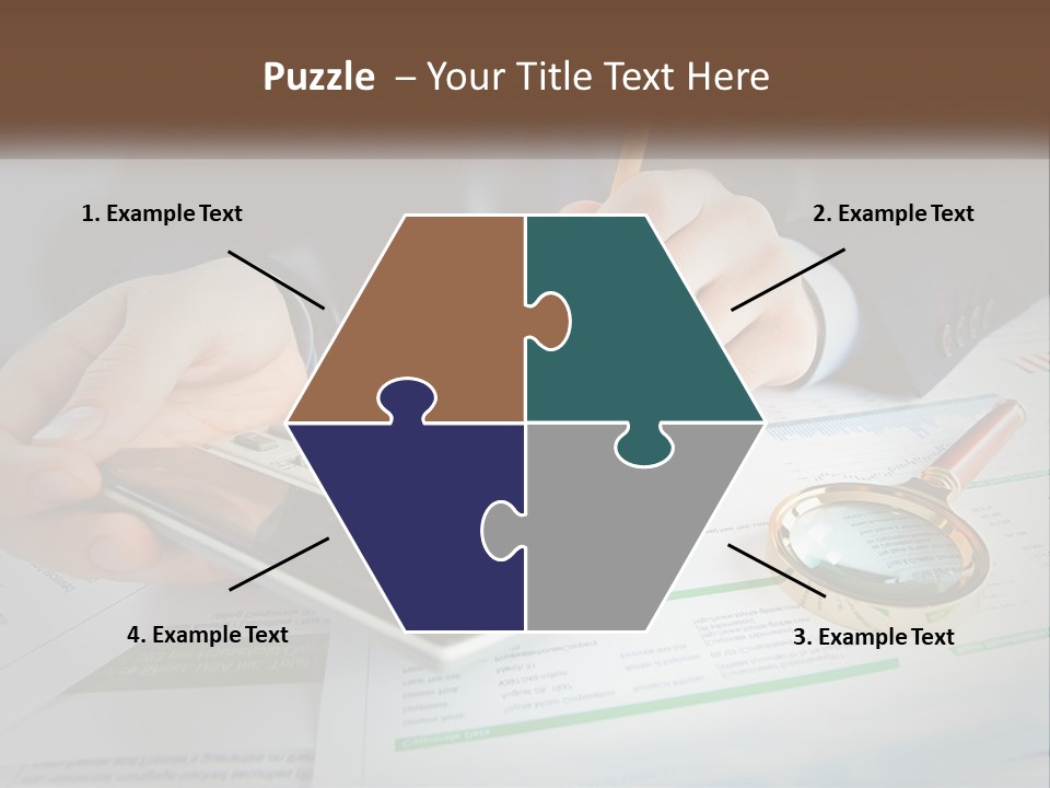 A Person Is Using A Calculator On A Desk PowerPoint Template