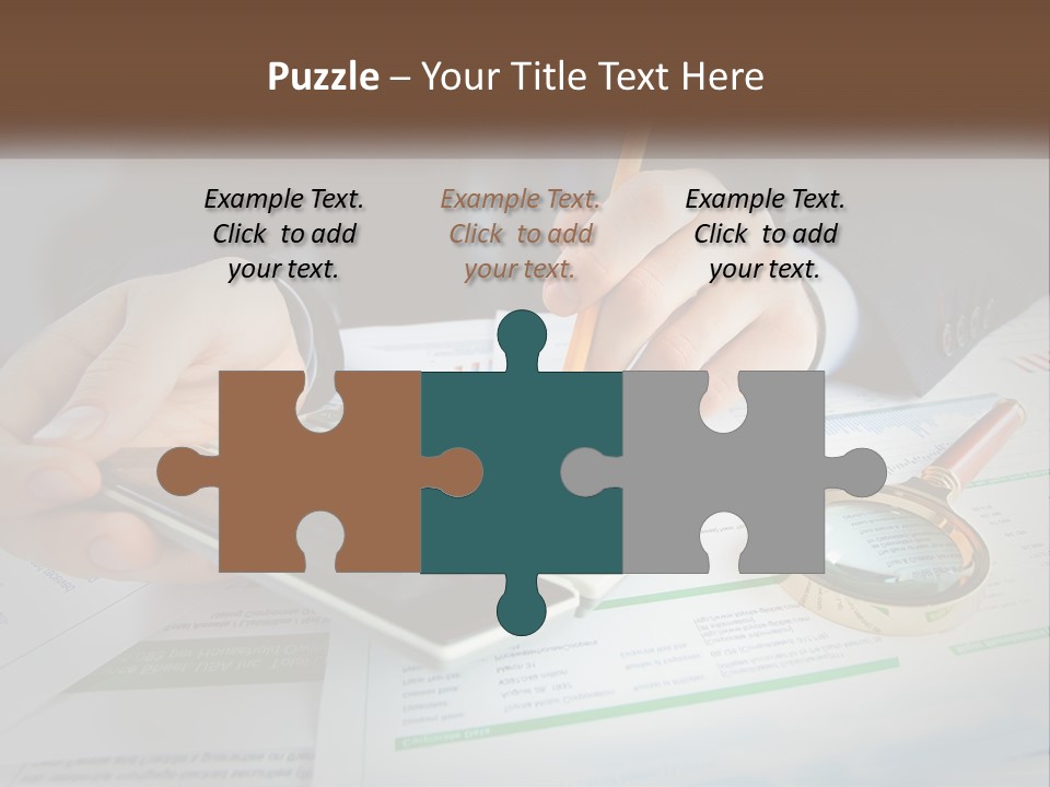 A Person Is Using A Calculator On A Desk PowerPoint Template