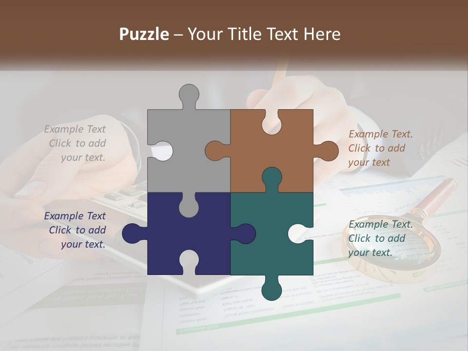 A Person Is Using A Calculator On A Desk PowerPoint Template