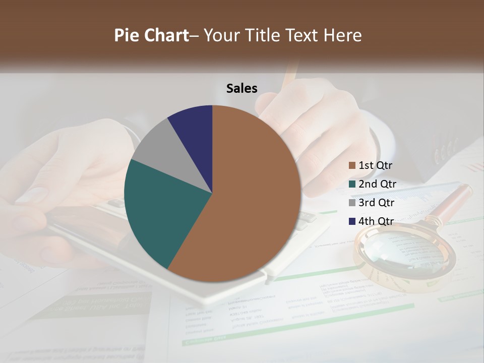 A Person Is Using A Calculator On A Desk PowerPoint Template