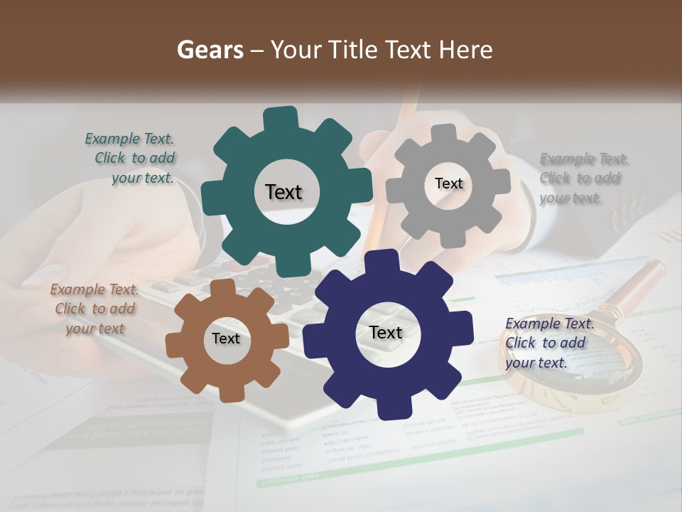 A Person Is Using A Calculator On A Desk PowerPoint Template