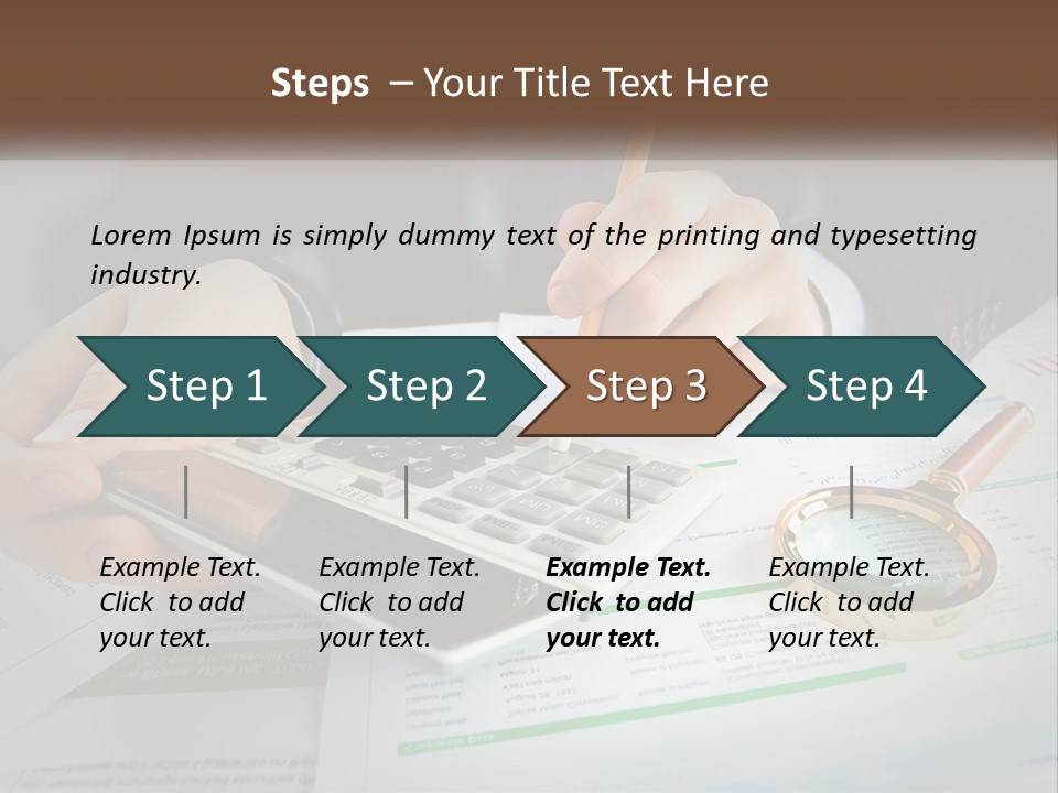 A Person Is Using A Calculator On A Desk PowerPoint Template