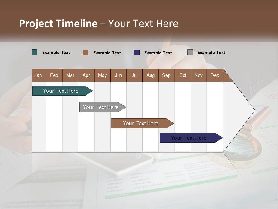 A Person Is Using A Calculator On A Desk PowerPoint Template