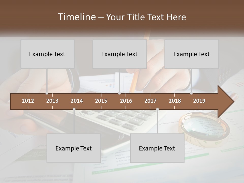 A Person Is Using A Calculator On A Desk PowerPoint Template
