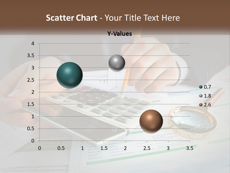 A Person Is Using A Calculator On A Desk PowerPoint Template