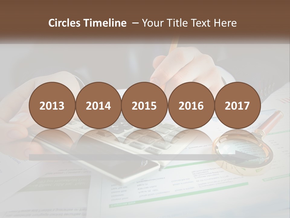 A Person Is Using A Calculator On A Desk PowerPoint Template