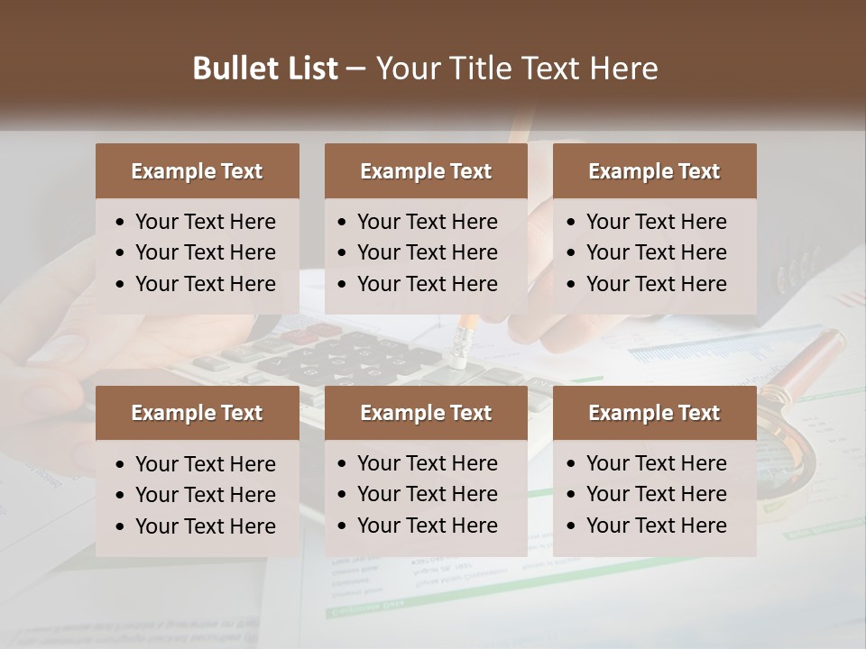 A Person Is Using A Calculator On A Desk PowerPoint Template