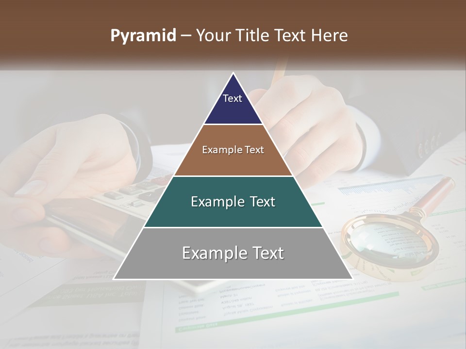 A Person Is Using A Calculator On A Desk PowerPoint Template