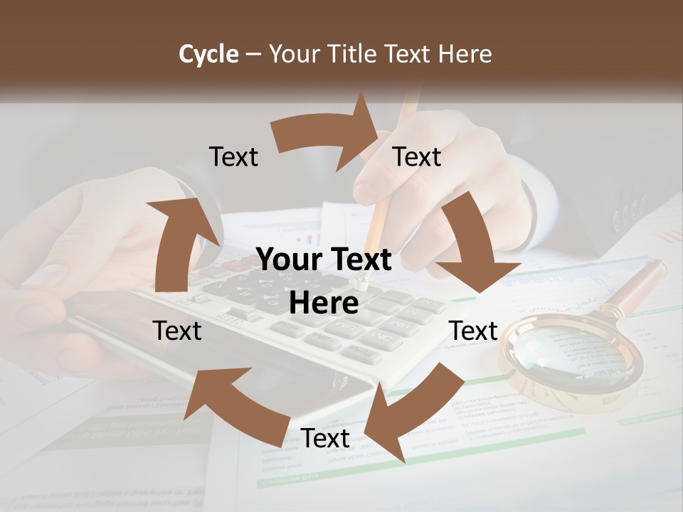 A Person Is Using A Calculator On A Desk PowerPoint Template