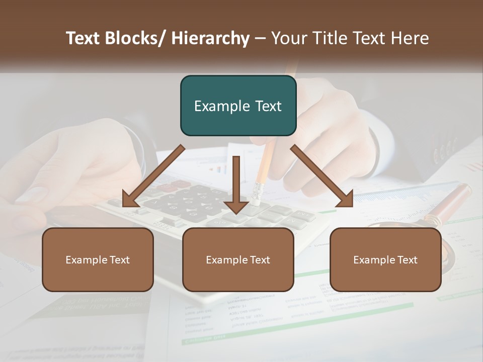 A Person Is Using A Calculator On A Desk PowerPoint Template