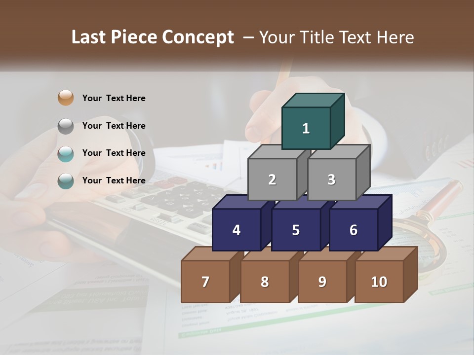 A Person Is Using A Calculator On A Desk PowerPoint Template