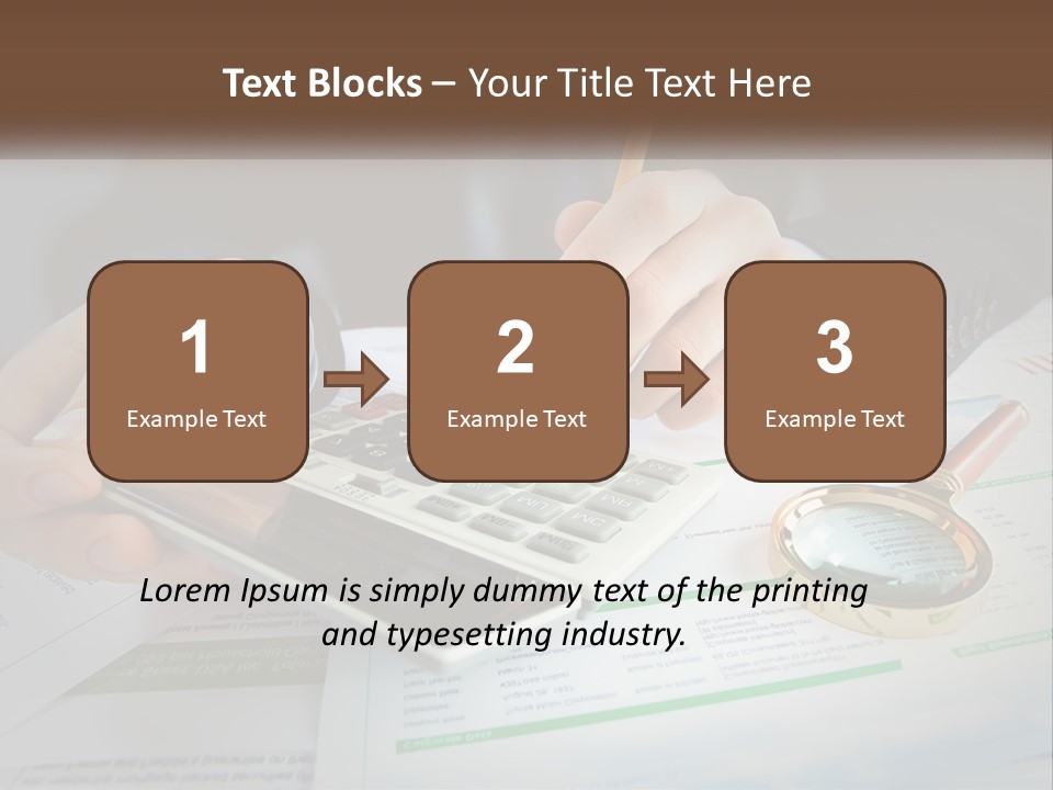 A Person Is Using A Calculator On A Desk PowerPoint Template