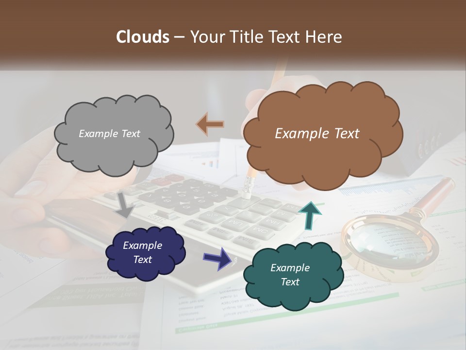A Person Is Using A Calculator On A Desk PowerPoint Template