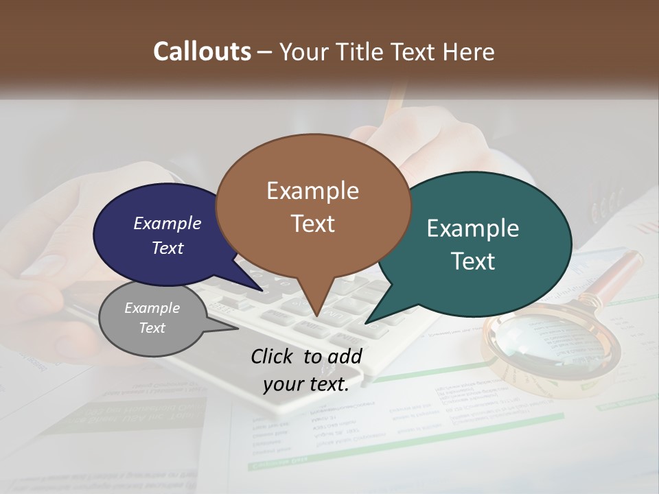 A Person Is Using A Calculator On A Desk PowerPoint Template