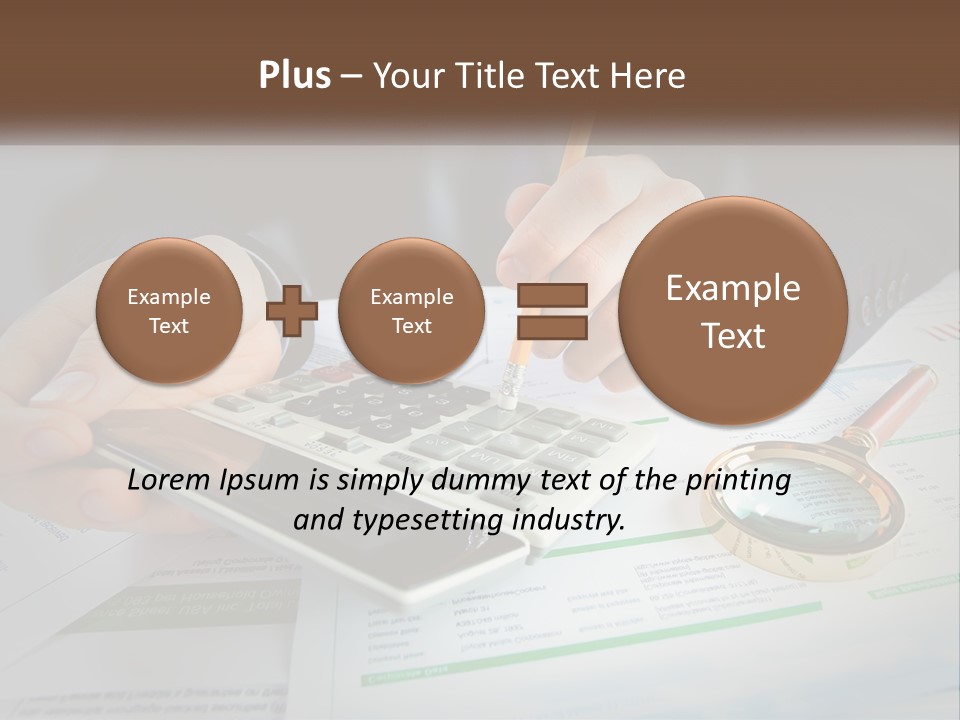 A Person Is Using A Calculator On A Desk PowerPoint Template