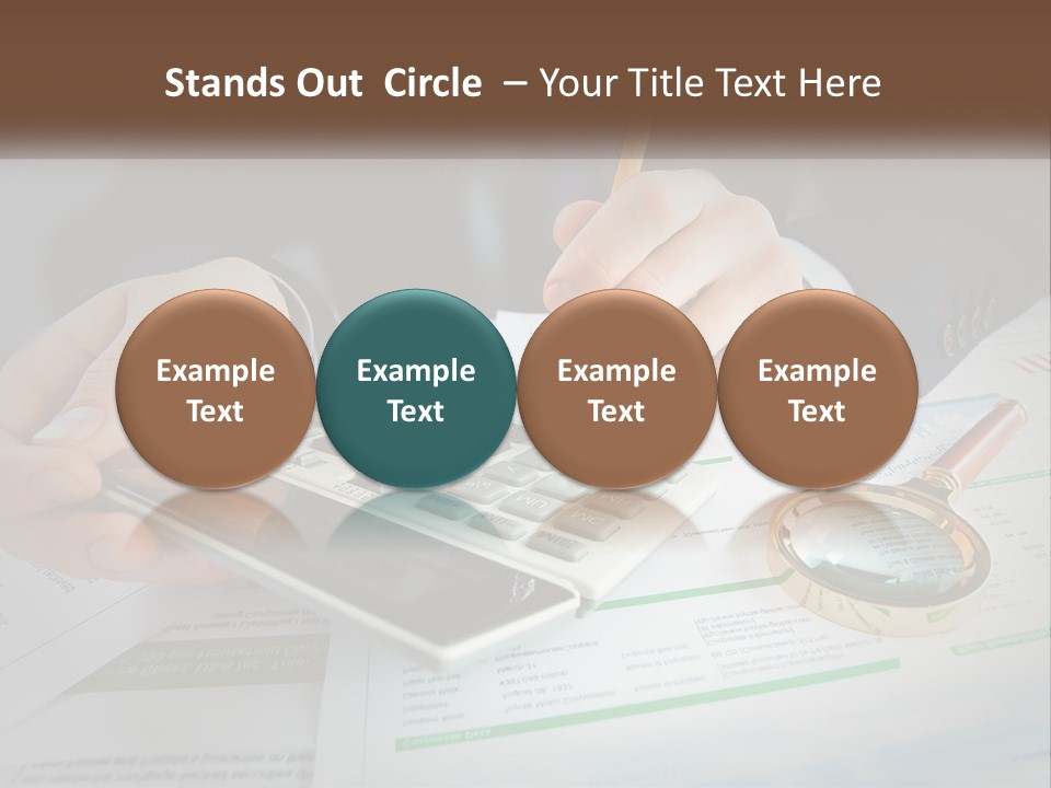 A Person Is Using A Calculator On A Desk PowerPoint Template