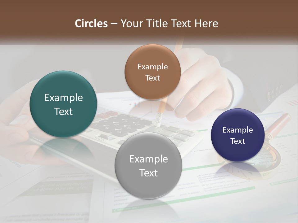 A Person Is Using A Calculator On A Desk PowerPoint Template