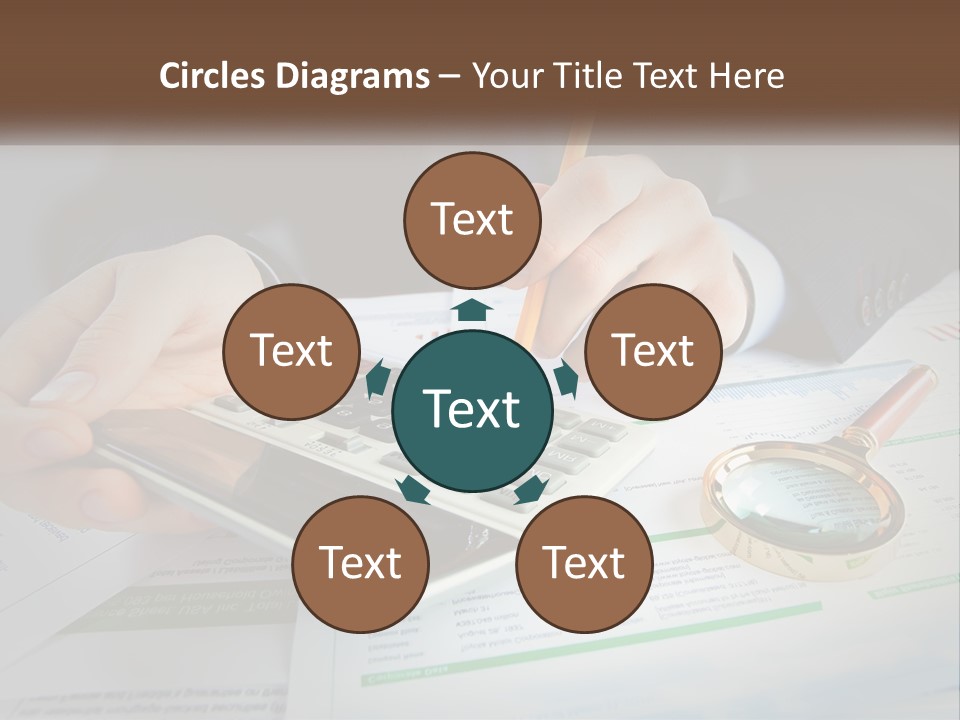 A Person Is Using A Calculator On A Desk PowerPoint Template