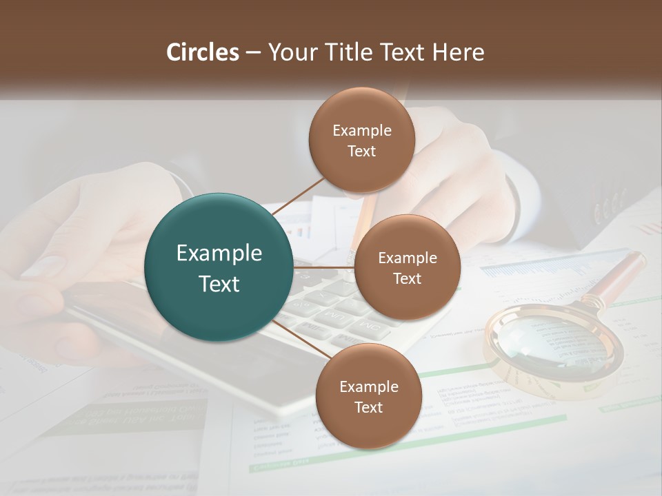 A Person Is Using A Calculator On A Desk PowerPoint Template