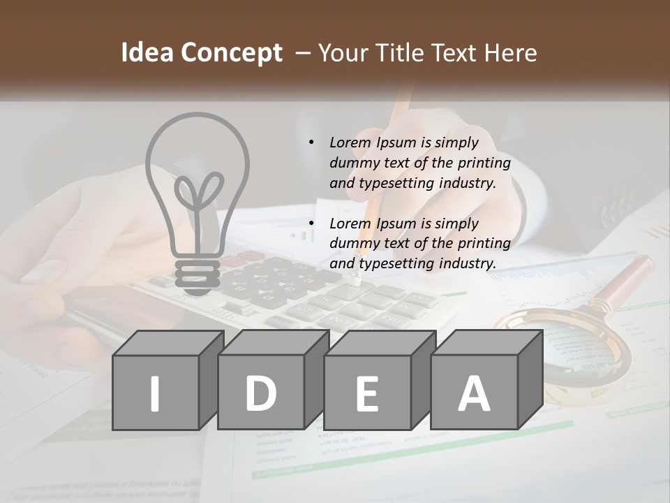 A Person Is Using A Calculator On A Desk PowerPoint Template