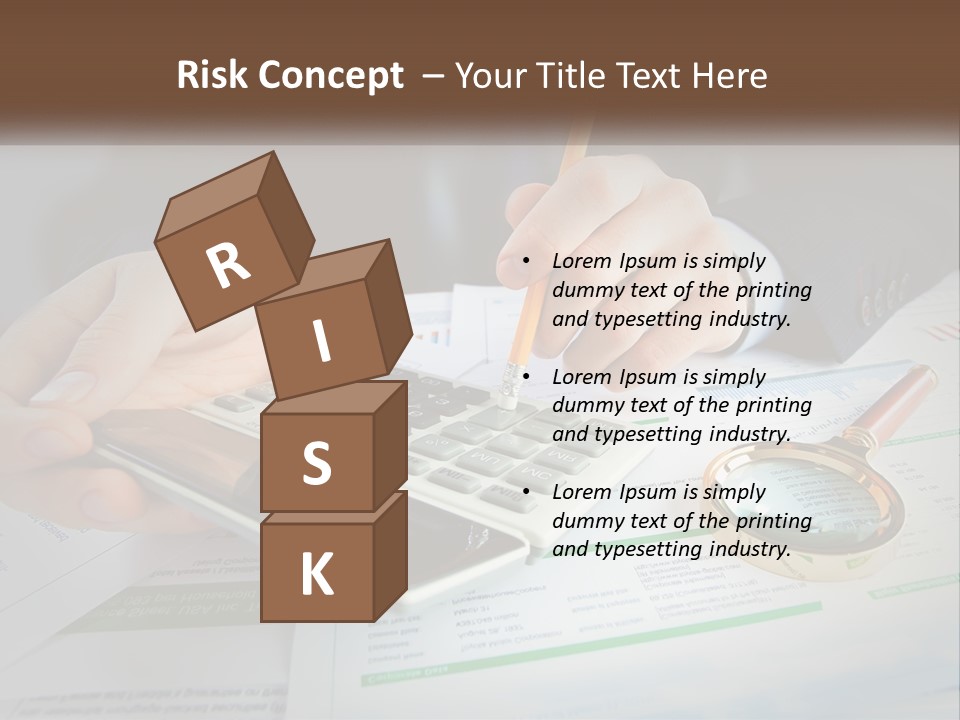 A Person Is Using A Calculator On A Desk PowerPoint Template