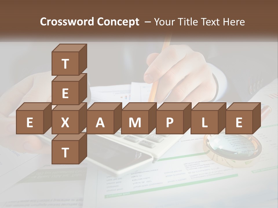 A Person Is Using A Calculator On A Desk PowerPoint Template