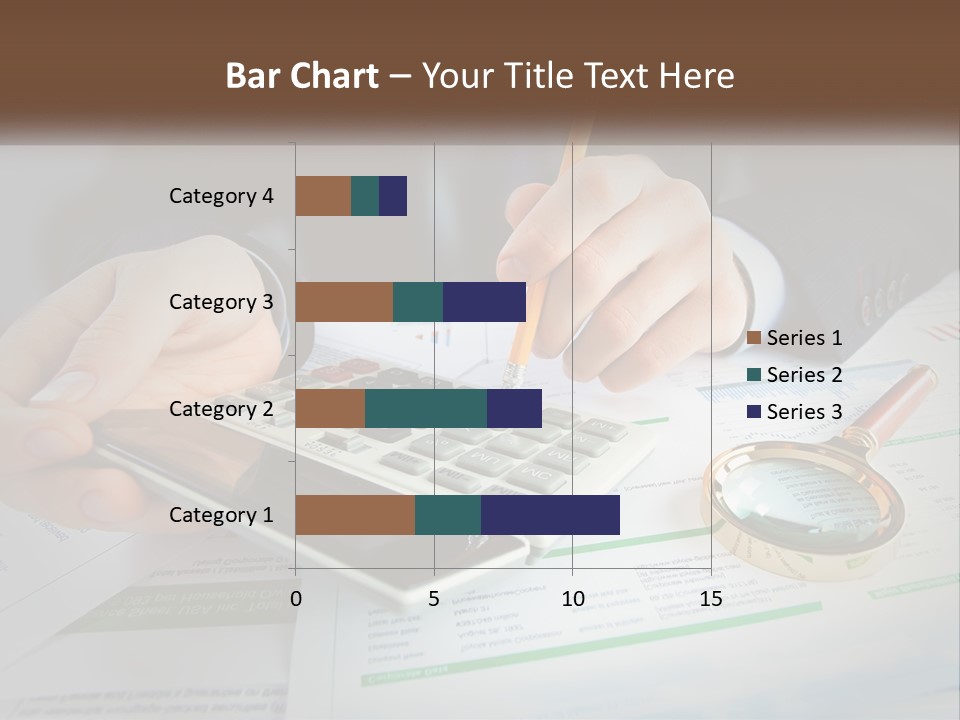 A Person Is Using A Calculator On A Desk PowerPoint Template