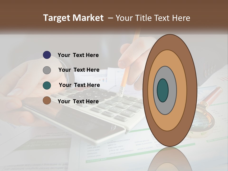 A Person Is Using A Calculator On A Desk PowerPoint Template