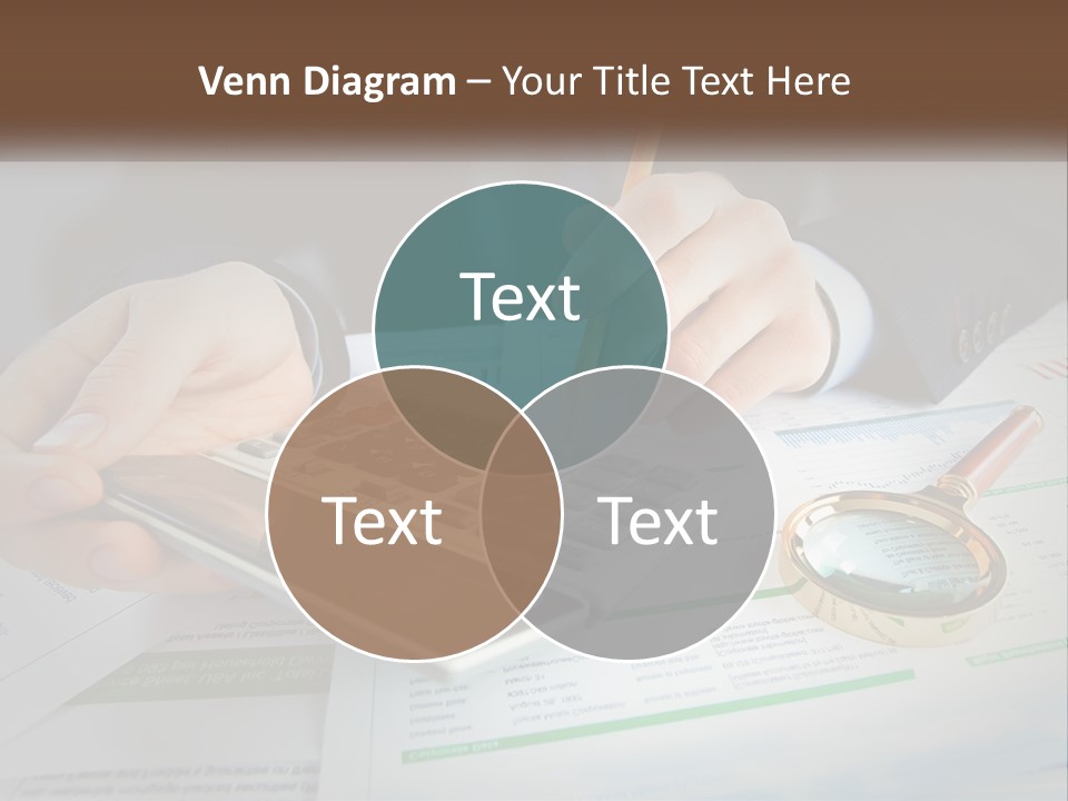 A Person Is Using A Calculator On A Desk PowerPoint Template
