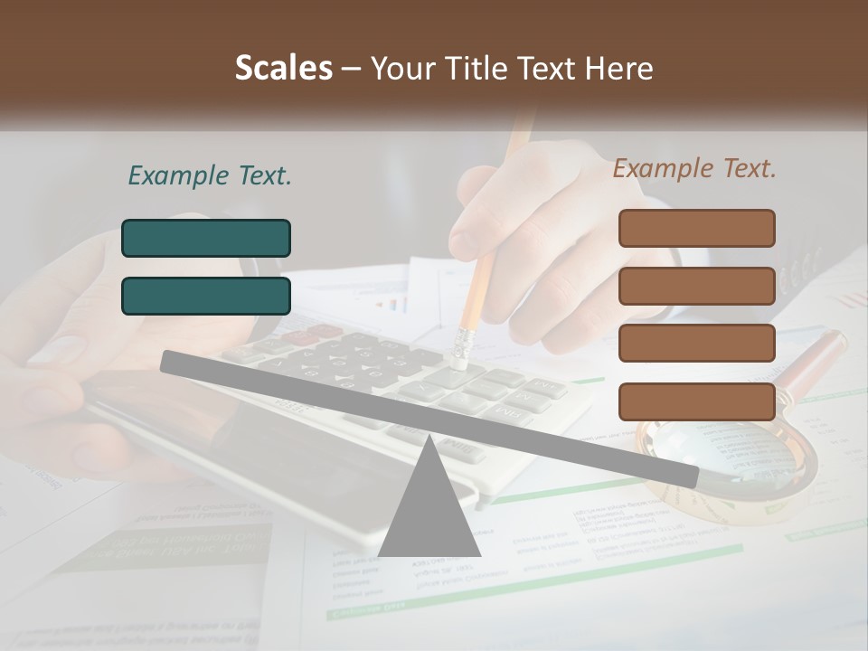 A Person Is Using A Calculator On A Desk PowerPoint Template