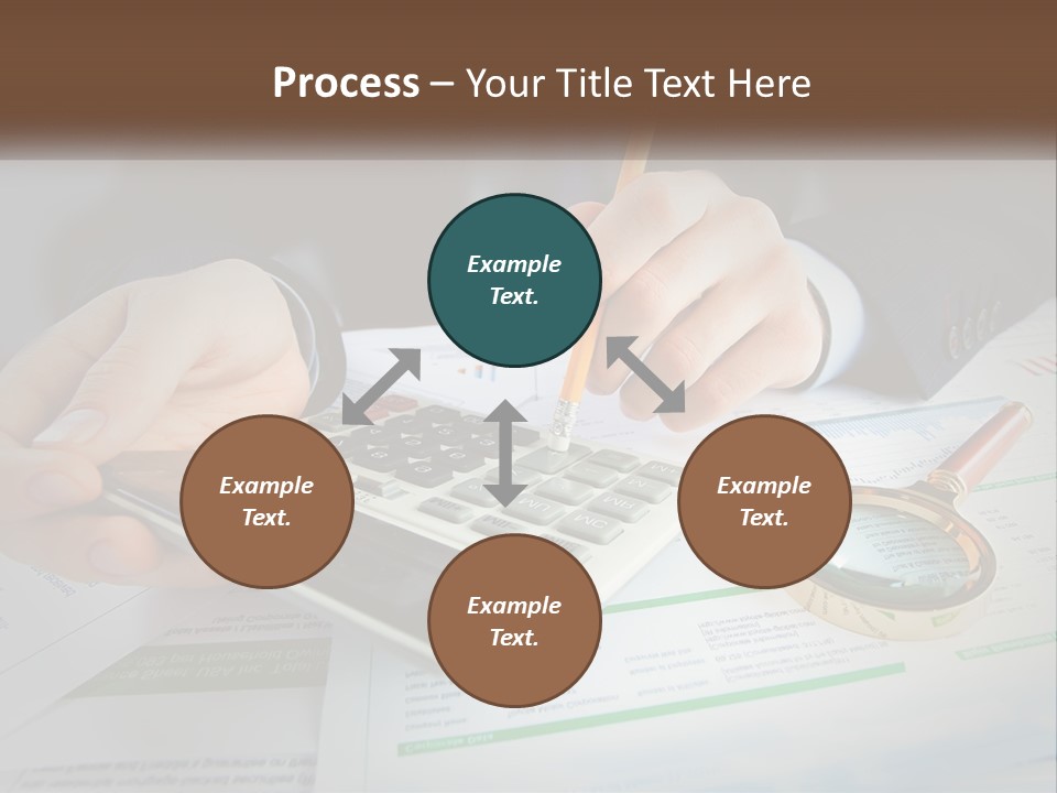 A Person Is Using A Calculator On A Desk PowerPoint Template