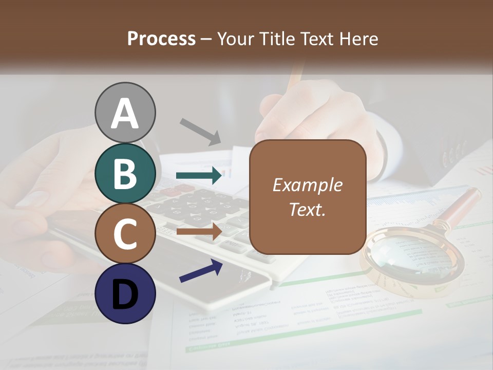 A Person Is Using A Calculator On A Desk PowerPoint Template