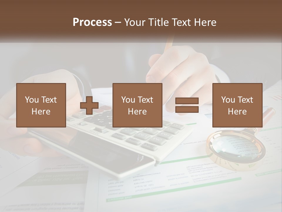 A Person Is Using A Calculator On A Desk PowerPoint Template