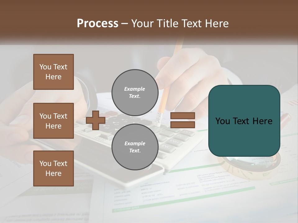 A Person Is Using A Calculator On A Desk PowerPoint Template