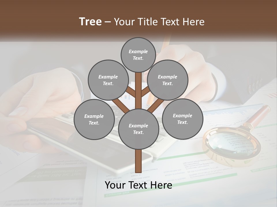 A Person Is Using A Calculator On A Desk PowerPoint Template