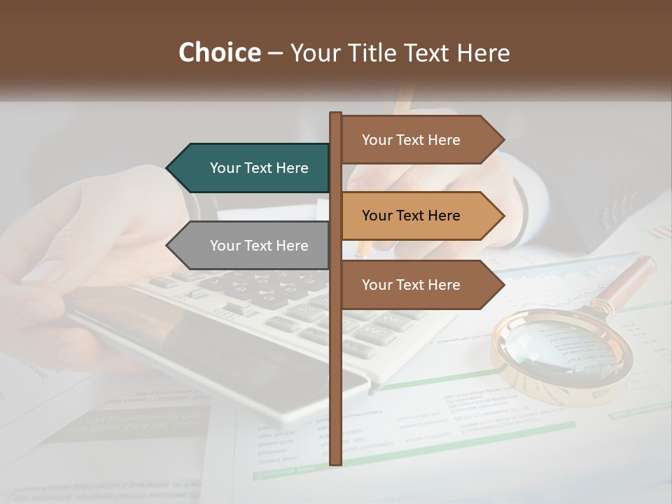 A Person Is Using A Calculator On A Desk PowerPoint Template