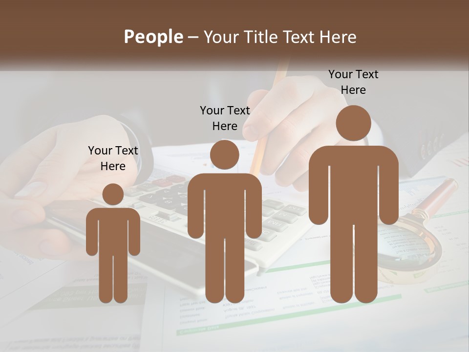 A Person Is Using A Calculator On A Desk PowerPoint Template