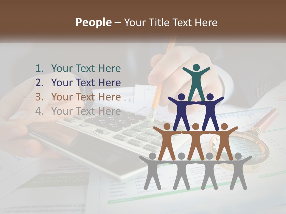 A Person Is Using A Calculator On A Desk PowerPoint Template